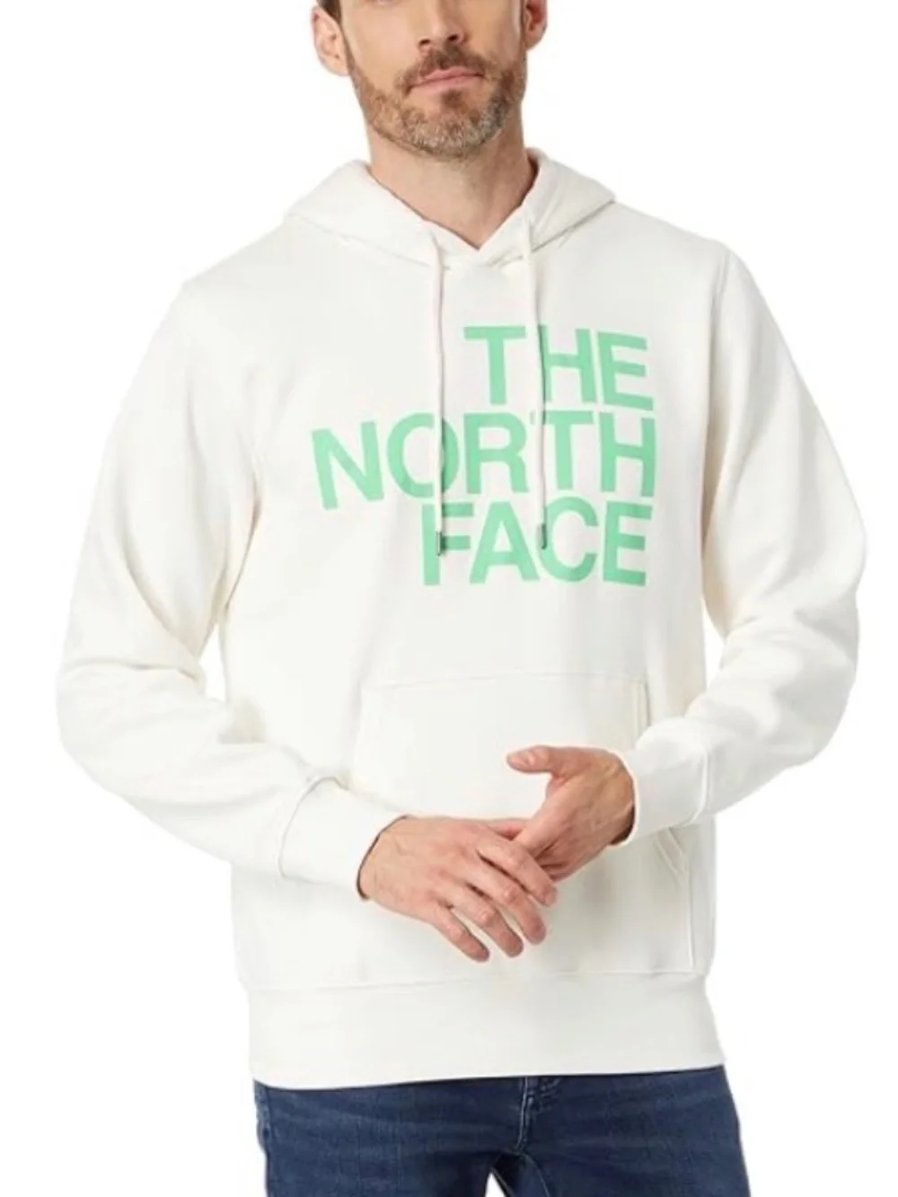 🆕 The North Face Men's Proud Hoodie (Gardenia White/Chlorophyll Green) size XL